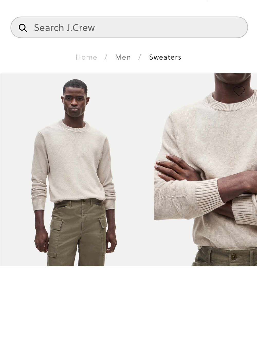 J. Crew Men’s Heritage Cotton Crewneck Sweater in Light Beige